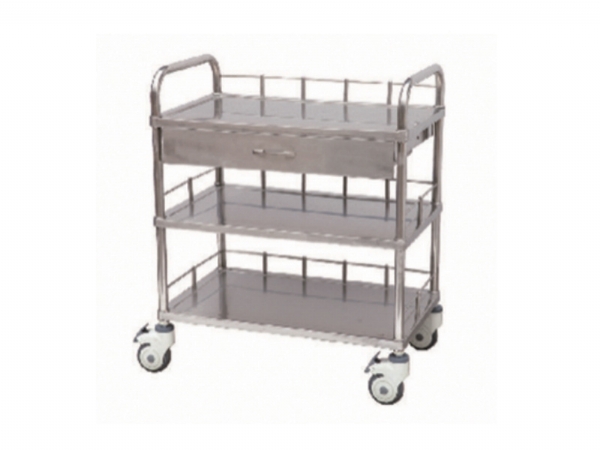 [B6]不銹鋼三層治療車(全抽屜)